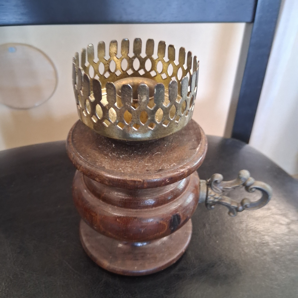 Gold and Brown Candle Holder